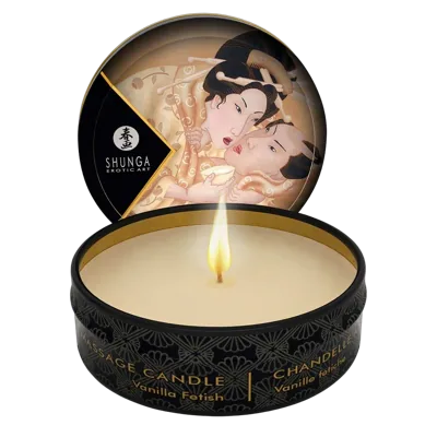 Массажная свеча Shunga Mini Massage Candle - Vanilla Fetish (30 мл) с афродизиаками