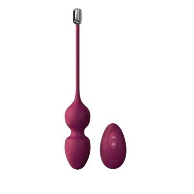Вагінальні кульки Dorcel LOVE BALLS PLUM, вібрації та рухи внутрішньої кульки, пульт ДК