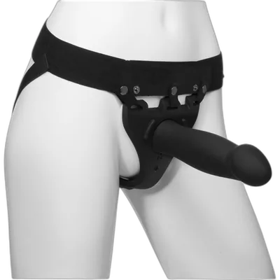 Страпон унісекс Doc Johnson Body Extensions – Be Risque, вібрація, пульт керування, порожня насадка