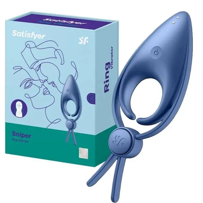 Эрекционное виброкольцо-лассо с регулировкой размера Satisfyer Sniper Blue