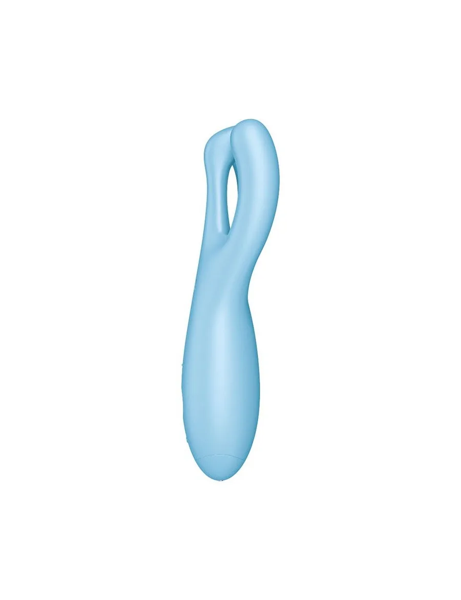Кліторальний смарт-вібратор Satisfyer Threesome 4 Blue з трьома пальчиками