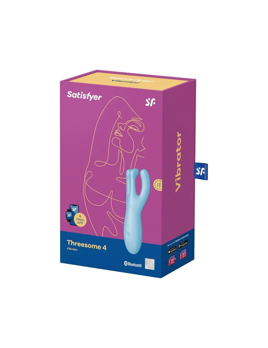 Кліторальний смарт-вібратор Satisfyer Threesome 4 Blue з трьома пальчиками