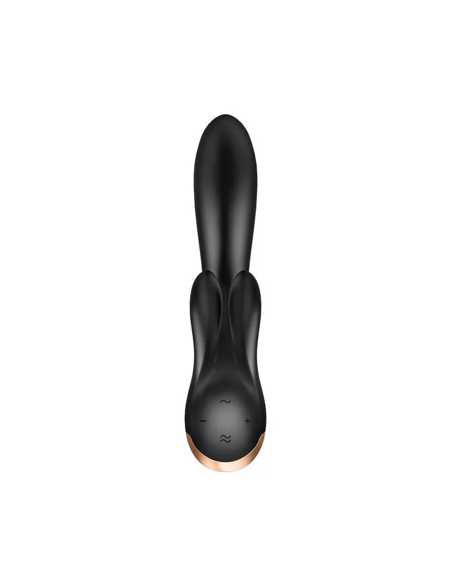 Смарт вибратор-кролик с двойным отростком Satisfyer Double Flex Black