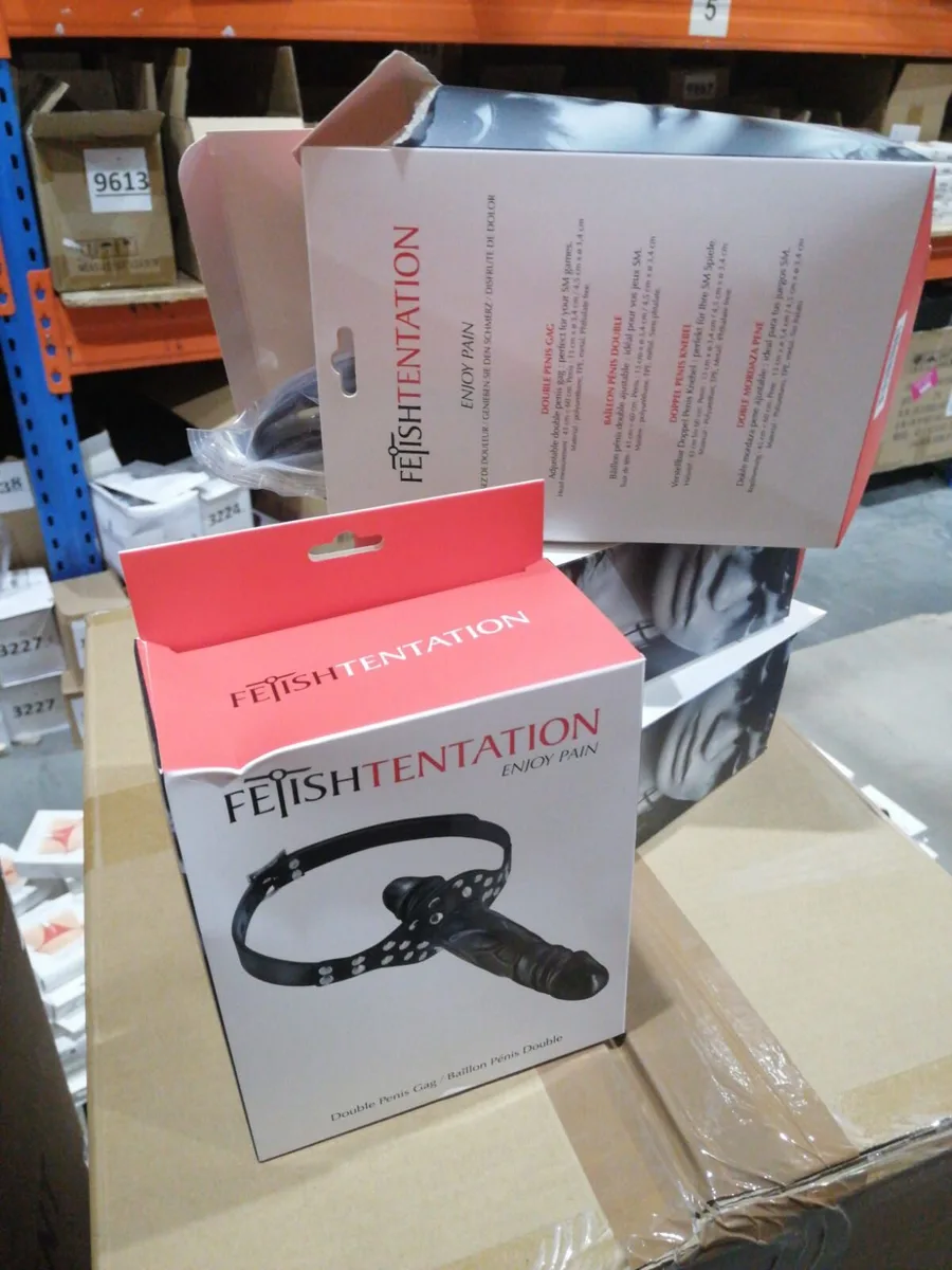 Кляп с двойным фаллоимитатором Fetish Tentation Double Penis Gag Black (мятая упаковка!!!)