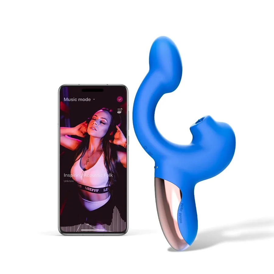 Смарт-вибратор Magic Motion Ponder Blue, двойная стимуляция, виброяйцо+язычок для клитора