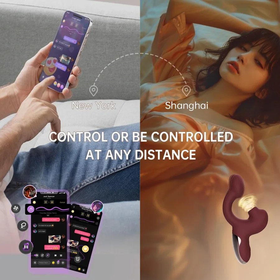 Смарт-вибратор Magic Motion Ponder Blue, двойная стимуляция, виброяйцо+язычок для клитора