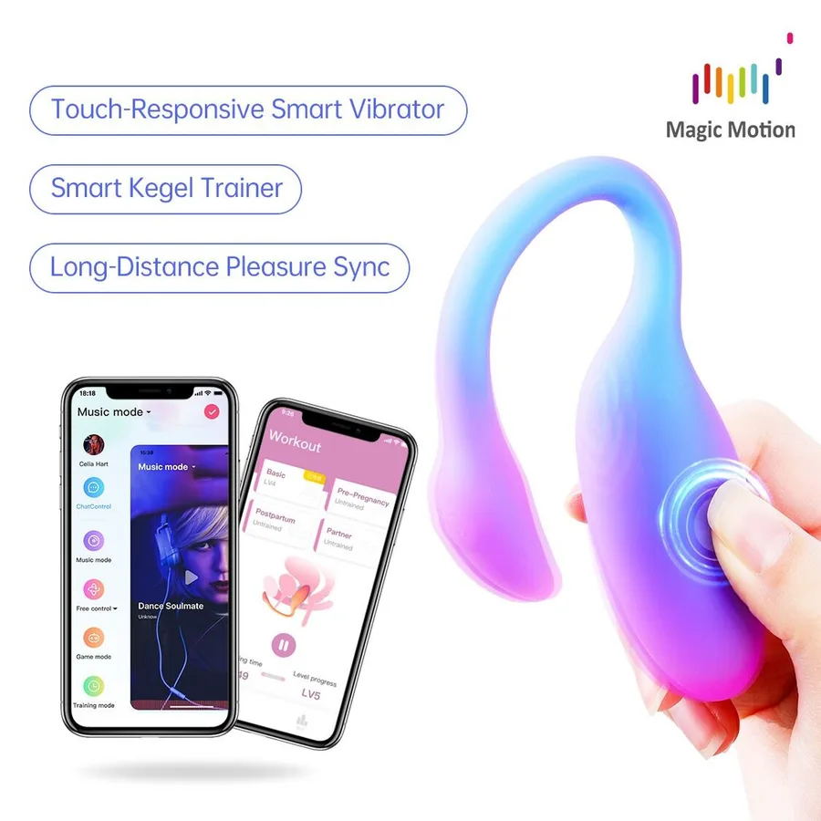 Смарт-віброяйце Magic Motion Flamingo Max Blue 2 в 1: віброяйце та тренажер Кегеля, 10 режимів