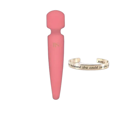 Вібромасажер Rianne S: Bella Mini Wand Coral, 10 режимів роботи, медичний силікон, подарункове паков