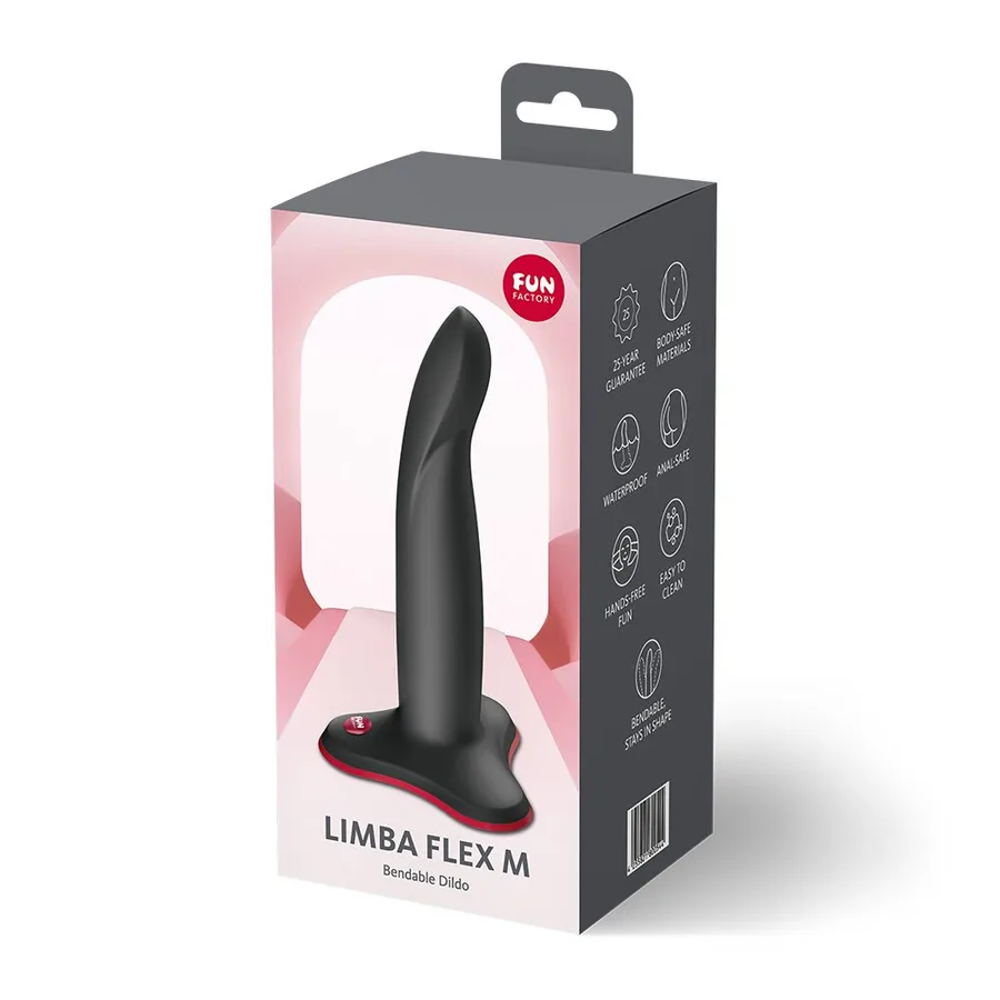 Фалоімітатор Fun Factory LIMBA FLEX M Black, гнучкий, з ефектом пам’яті, підходить для точки G