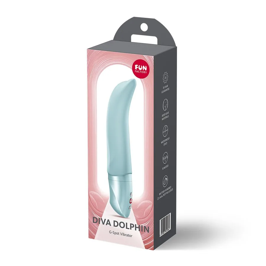 Вібратор для точки G Fun Factory Diva Dolphin Ice Blue, 10 режимів роботи, на батарейках