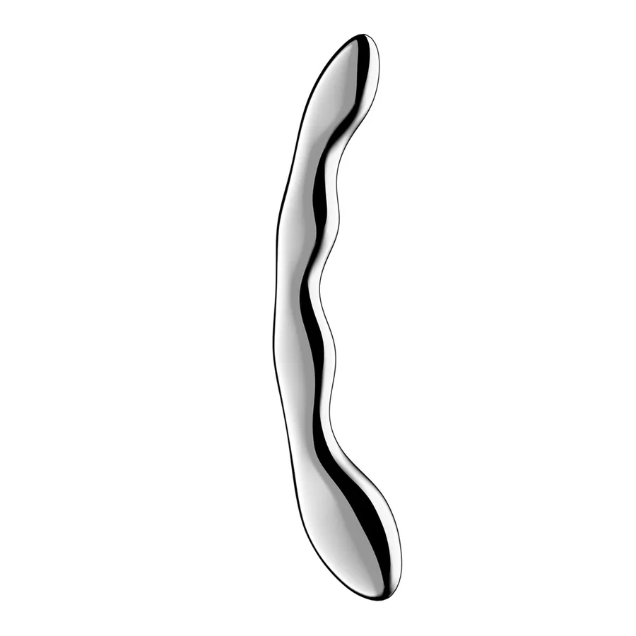 Металлический дилдо Satisfyer Cosmic Crest 2, двусторонний, можно нагревать и охлаждать