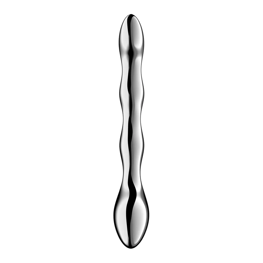 Металлический дилдо Satisfyer Cosmic Crest 2, двусторонний, можно нагревать и охлаждать