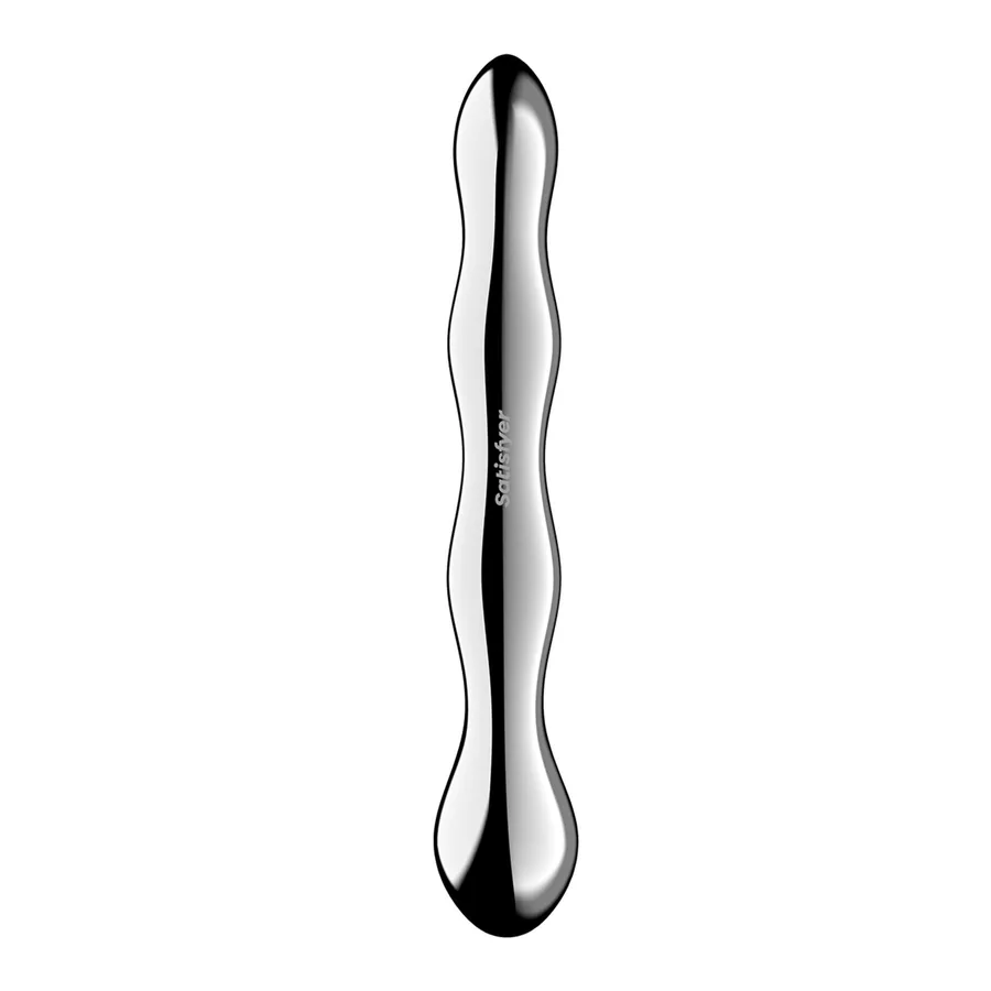 Металлический дилдо Satisfyer Cosmic Crest 2, двусторонний, можно нагревать и охлаждать