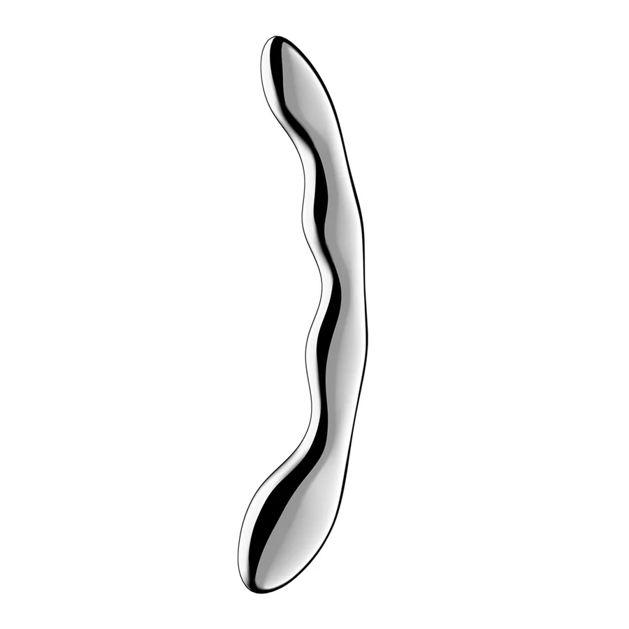 Металлический дилдо Satisfyer Cosmic Crest 2, двусторонний, можно нагревать и охлаждать