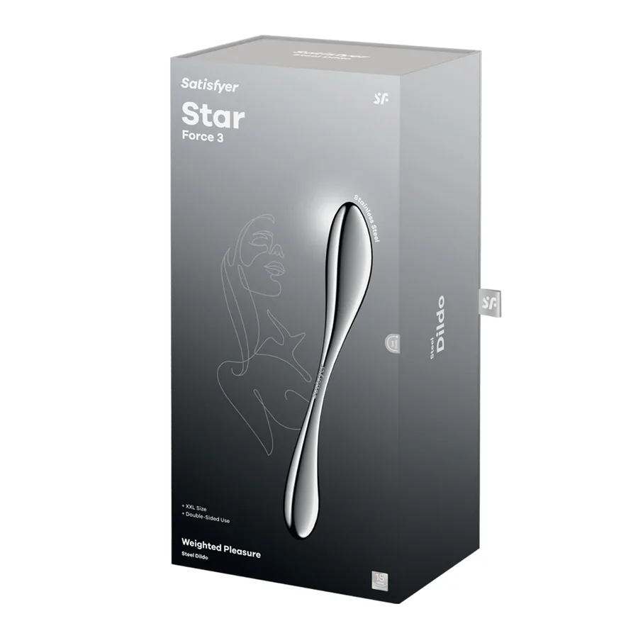 Металевий дилдо Satisfyer Star Force 3, двосторонній, можна нагрівати та охолоджувати, дуже важкий
