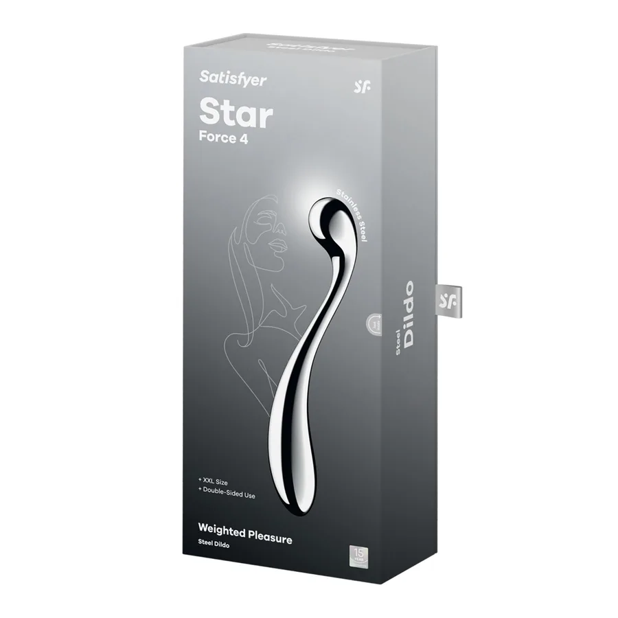 Металевий дилдо Satisfyer Star Force 4, двосторонній, можна нагрівати та охолоджувати, дуже важкий