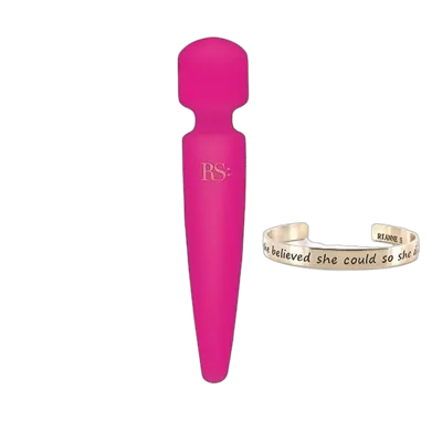 Вібромасажер Rianne S: Bella Mini Wand Rose, 10 режимів, медичний силікон, подарункове паковання