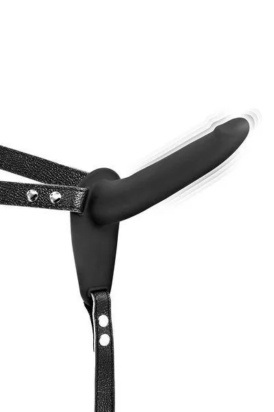 Страпон з вібрацією Fetish Tentation Vibrating Strap-On with Dildo Black (м'ята паковання!!!)