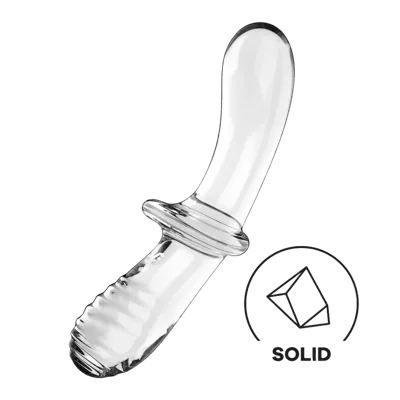 Двусторонний стеклянный дилдо Satisfyer Double Crystal Transparent, боросиликатное стекло, унисекс