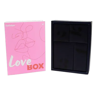 Подарунковий набір Satisfyer Love Box, іграшка для нього та для неї, білизна, мішечок для зберігання