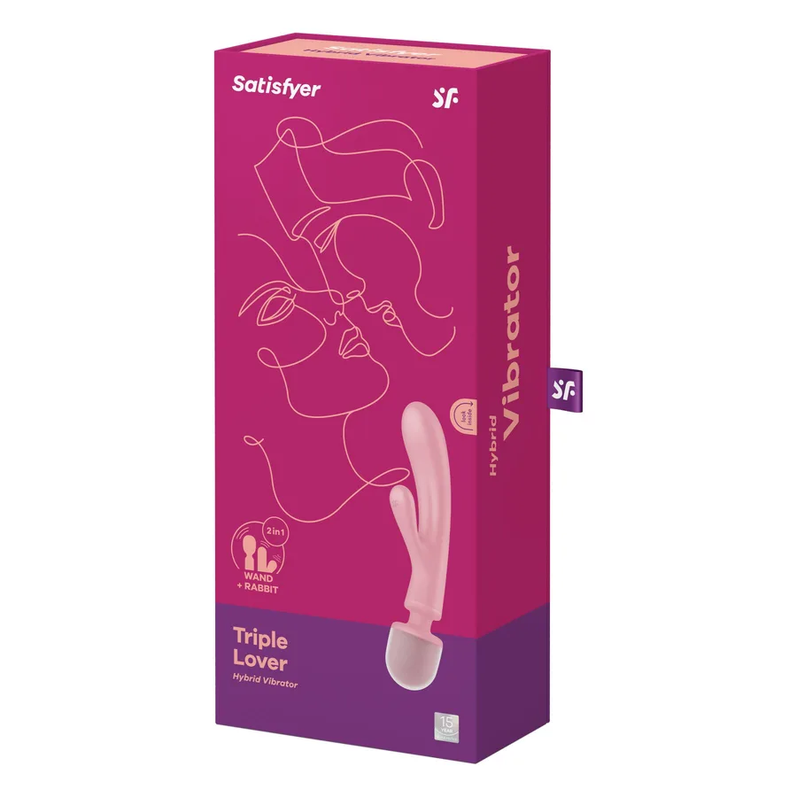 Вибратор-кролик с вибромассажером Satisfyer Triple Lover Pink, 3 мотора