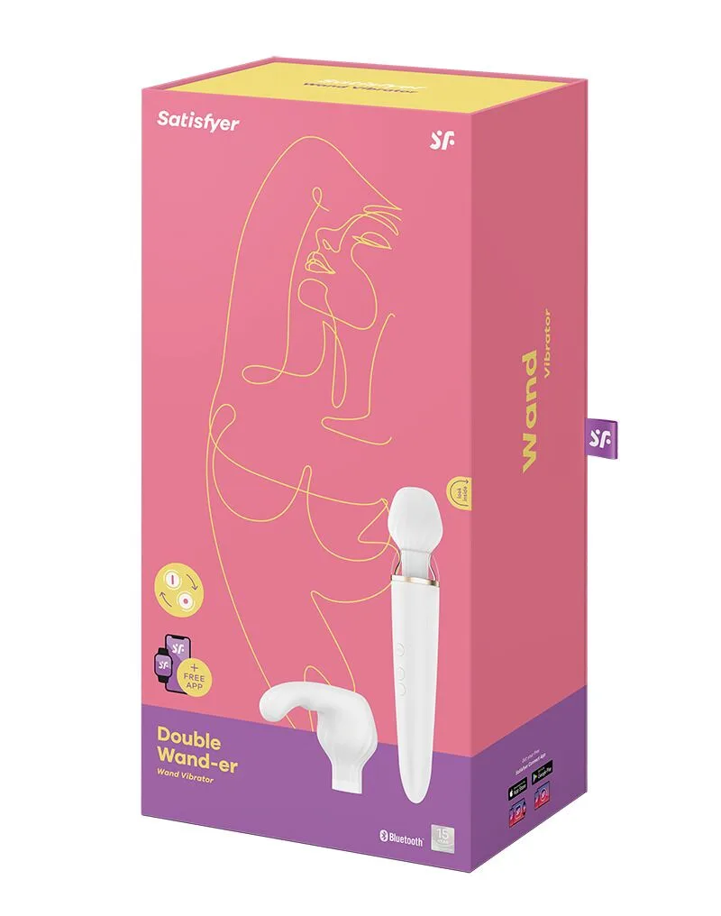 Смарт-вібромасажер зі змінною головкою Satisfyer Double Wand-er