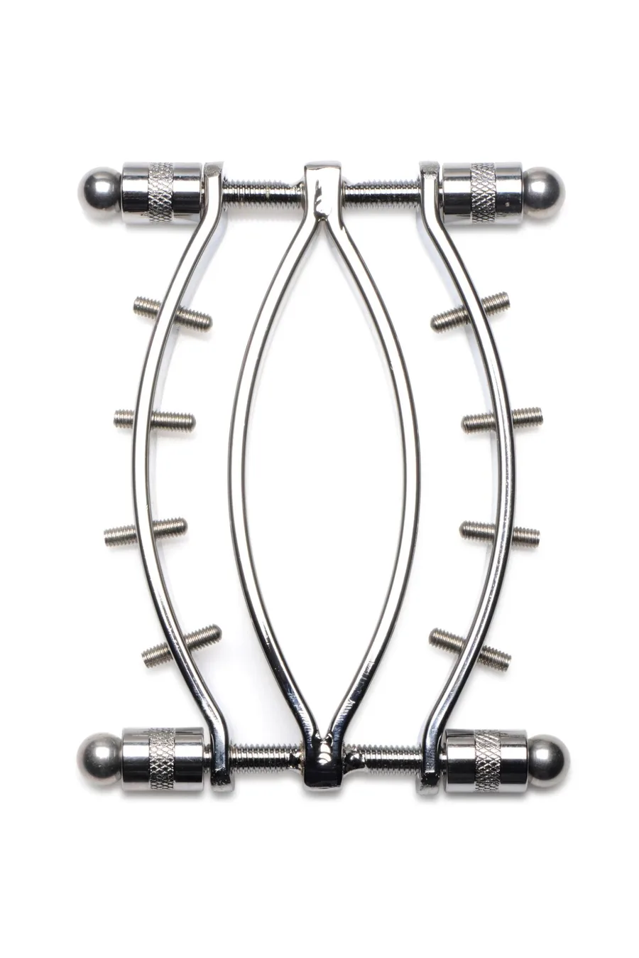 Зажим для вагины Master Series: Spread 'Em Poker Vagina Clamp with Adjustable Pressure Screws, шипы