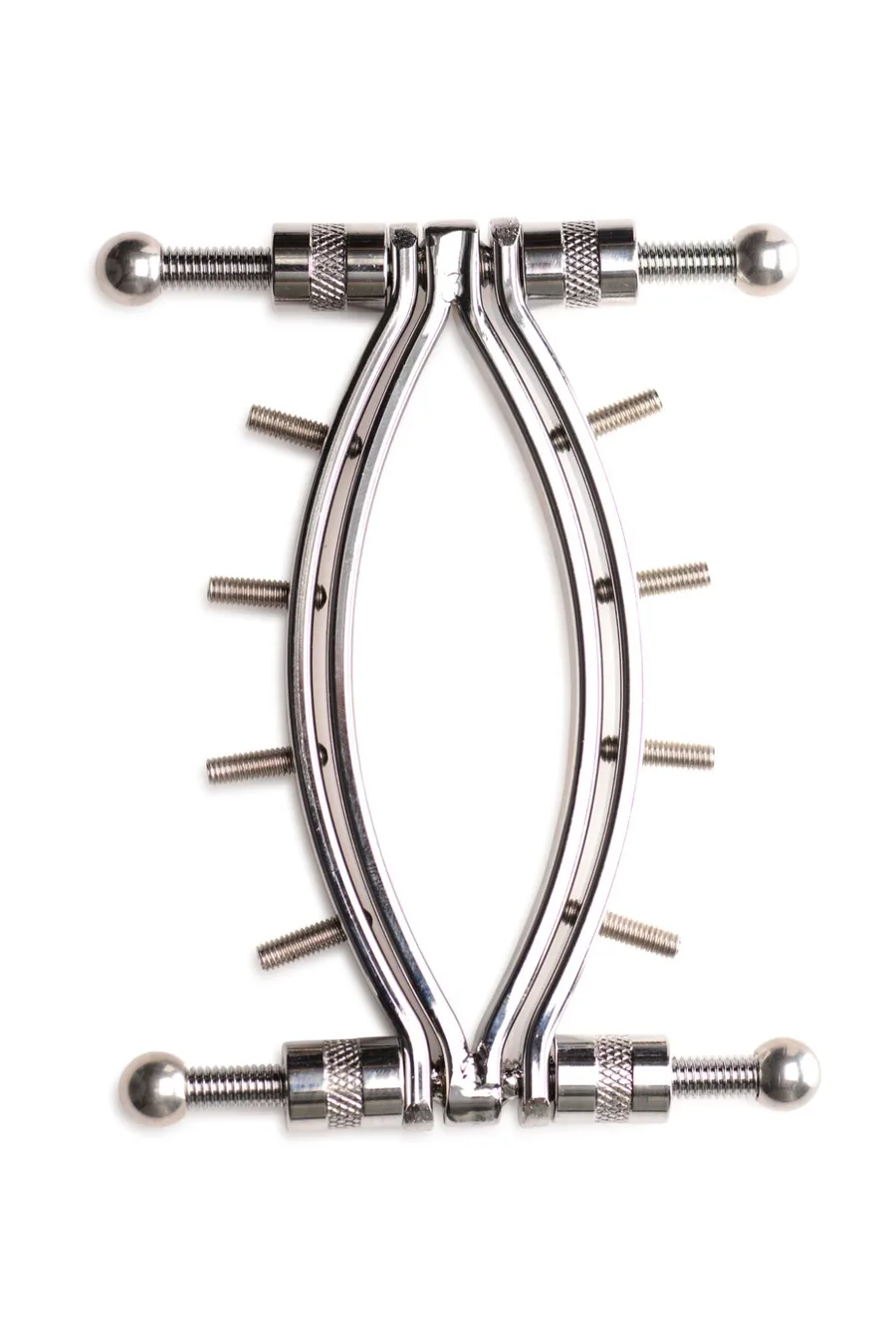 Зажим для вагины Master Series: Spread 'Em Poker Vagina Clamp with Adjustable Pressure Screws, шипы