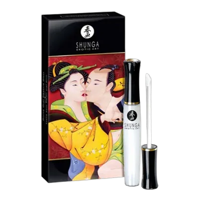 Стимулирующий блеск для губ Shunga LIPGLOSS - Sparkling Strawberry Wine (10 мл), эффект покалывания