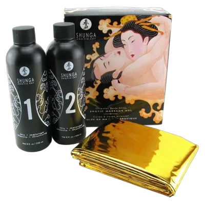 Гель для NURU-массажа Shunga Oriental Body-to-Body – Melon Mango (2 x 225 мл) плюс простыня