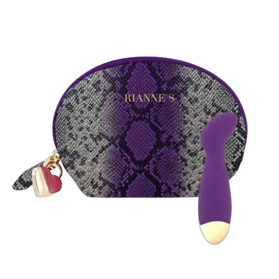 Вібратор для точки G Rianne S: Boa Mini Purple, 10 режимів роботи, медичний силікон, косметичка-чохо