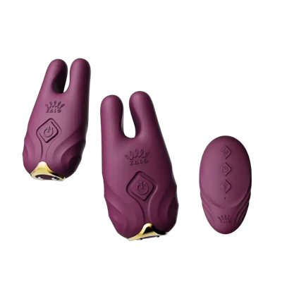 Смарт-вибратор для груди Zalo - Nave Velvet Purple, пульт ДУ, работа через приложение