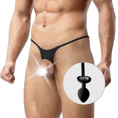 Чоловічі труси XS-2XL із силіконовою анальною пробкою Art of Sex - Joni plug panties size L Black