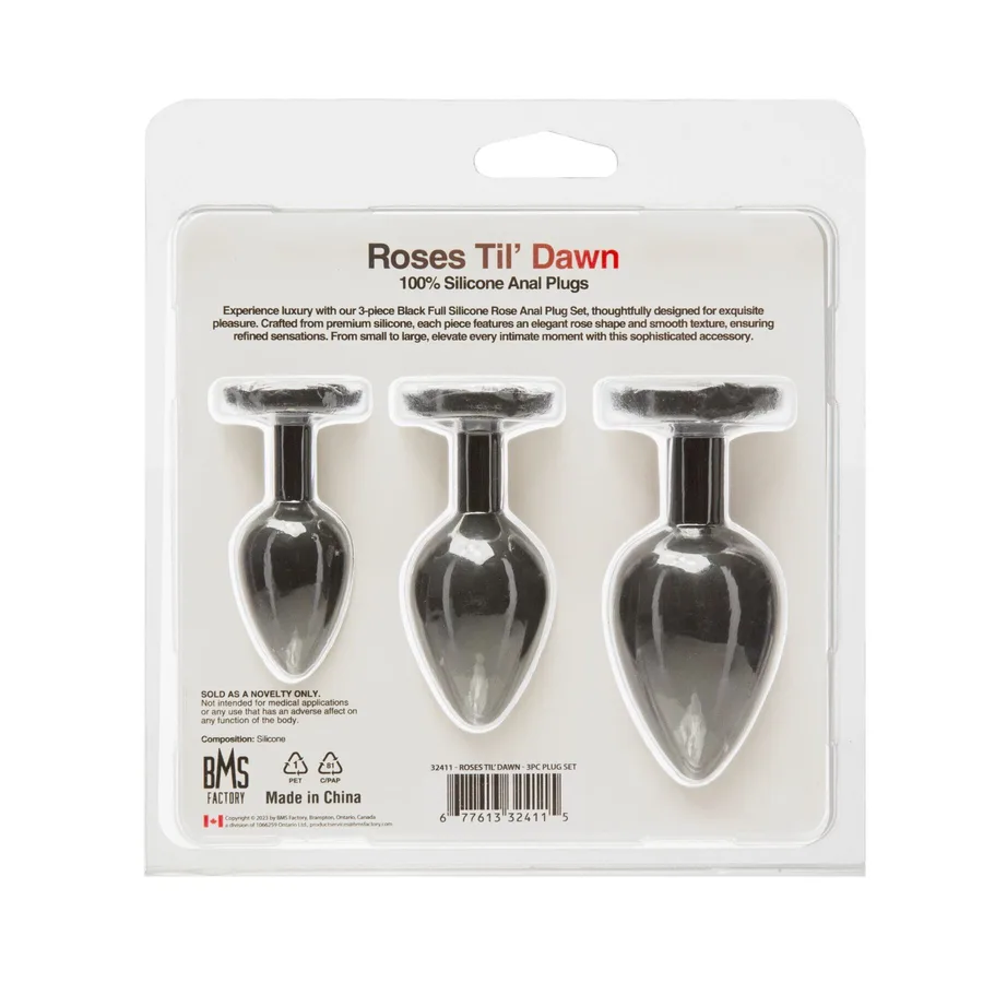 Набор силиконовых анальных пробок BMS Roses Til’ Dawn Silicone Anal Plug Kit (повреждена упаковка!!!)