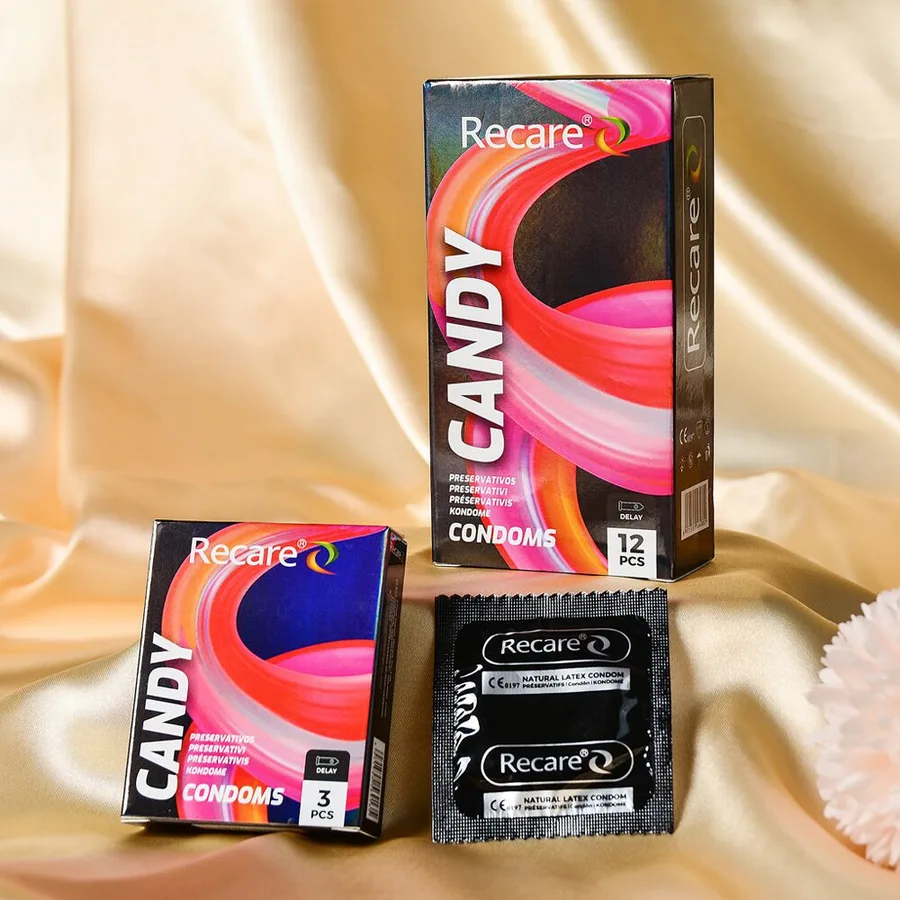Презервативы Holographic Recare Delay Candy Condoms 3 шт, пролонгирующий эффект, конфетный аромат