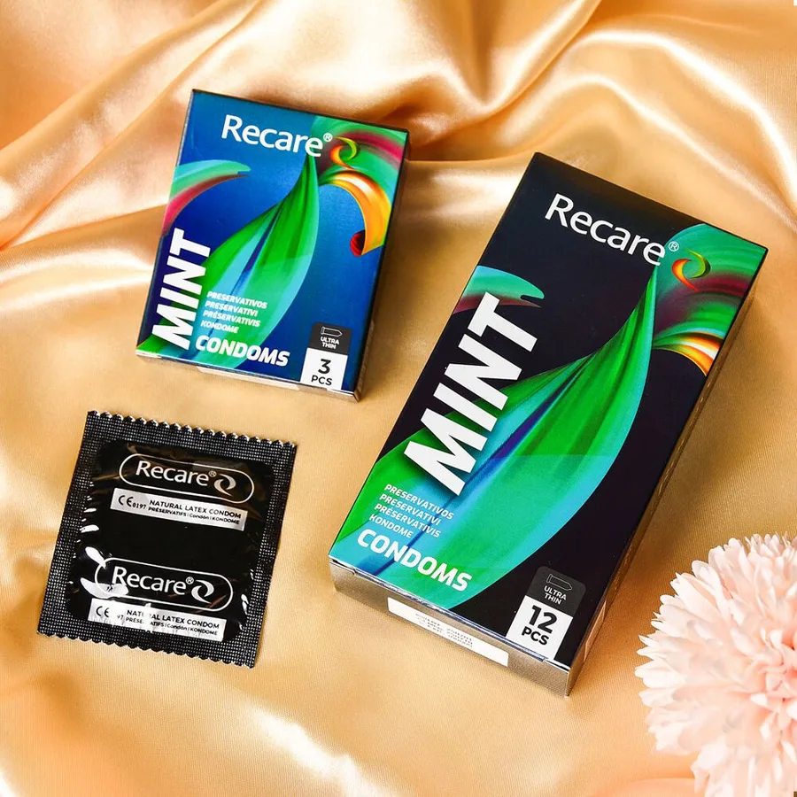 Презервативи Holographic Recare Ultra Thin Mint Condoms 12шт, ультратонкі, аромат: м'ята