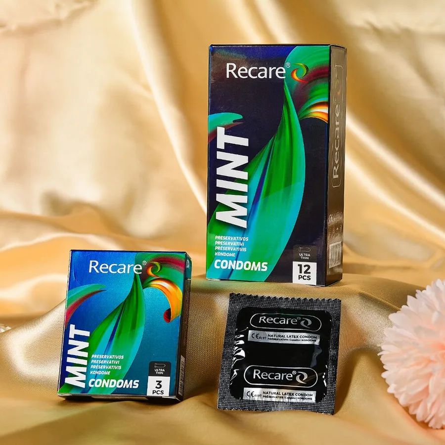 Презервативи Holographic Recare Ultra Thin Mint Condoms 12шт, ультратонкі, аромат: м'ята