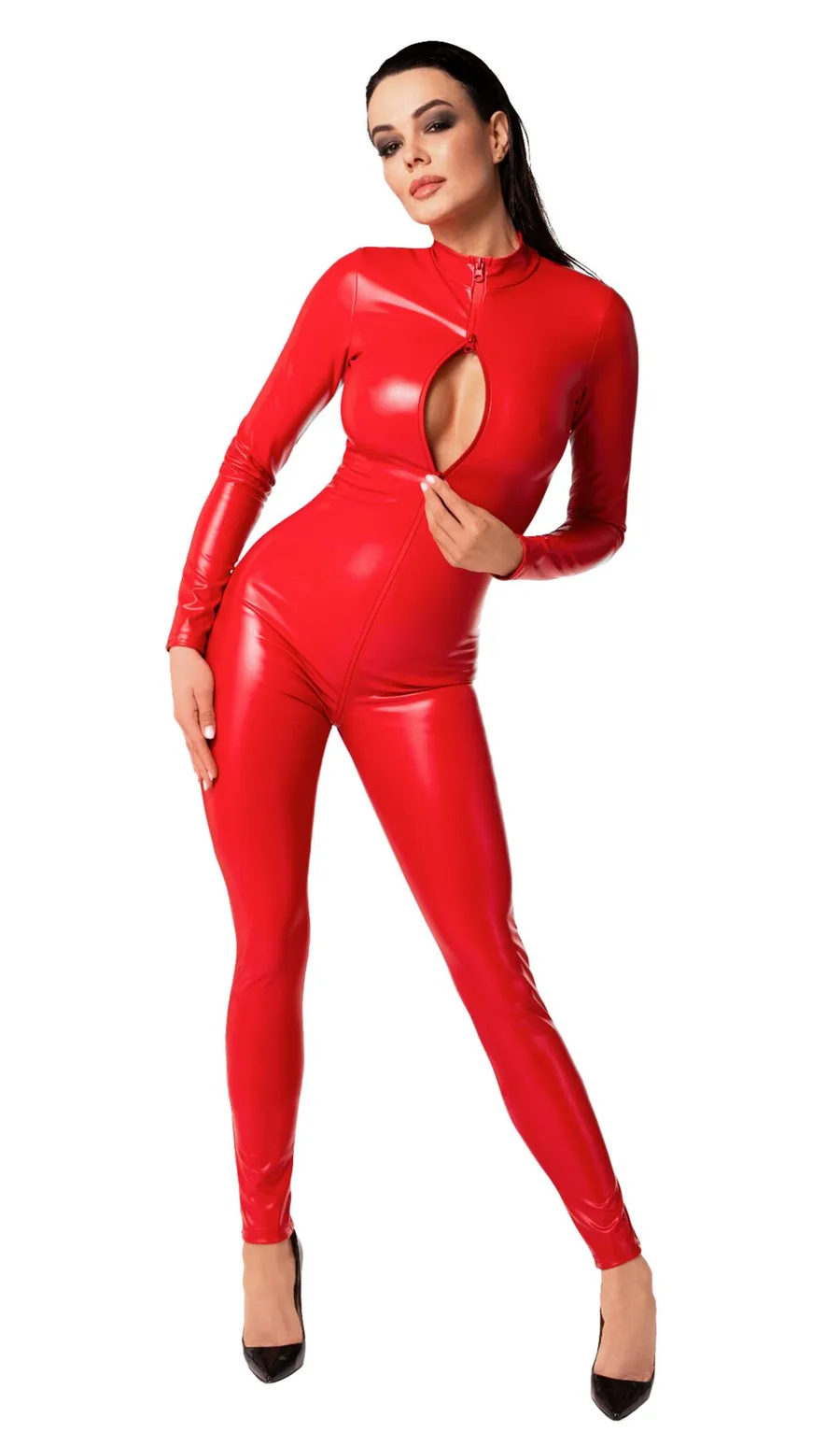Комбинезон Noir Handmade F353 Red powerwetlook overall - XL