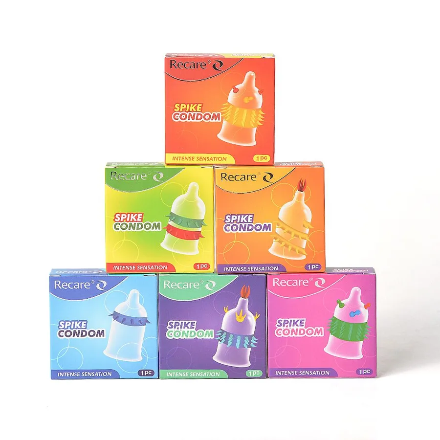 Насадка на член Recare Spike Condom Blue (презерватив з шипами)