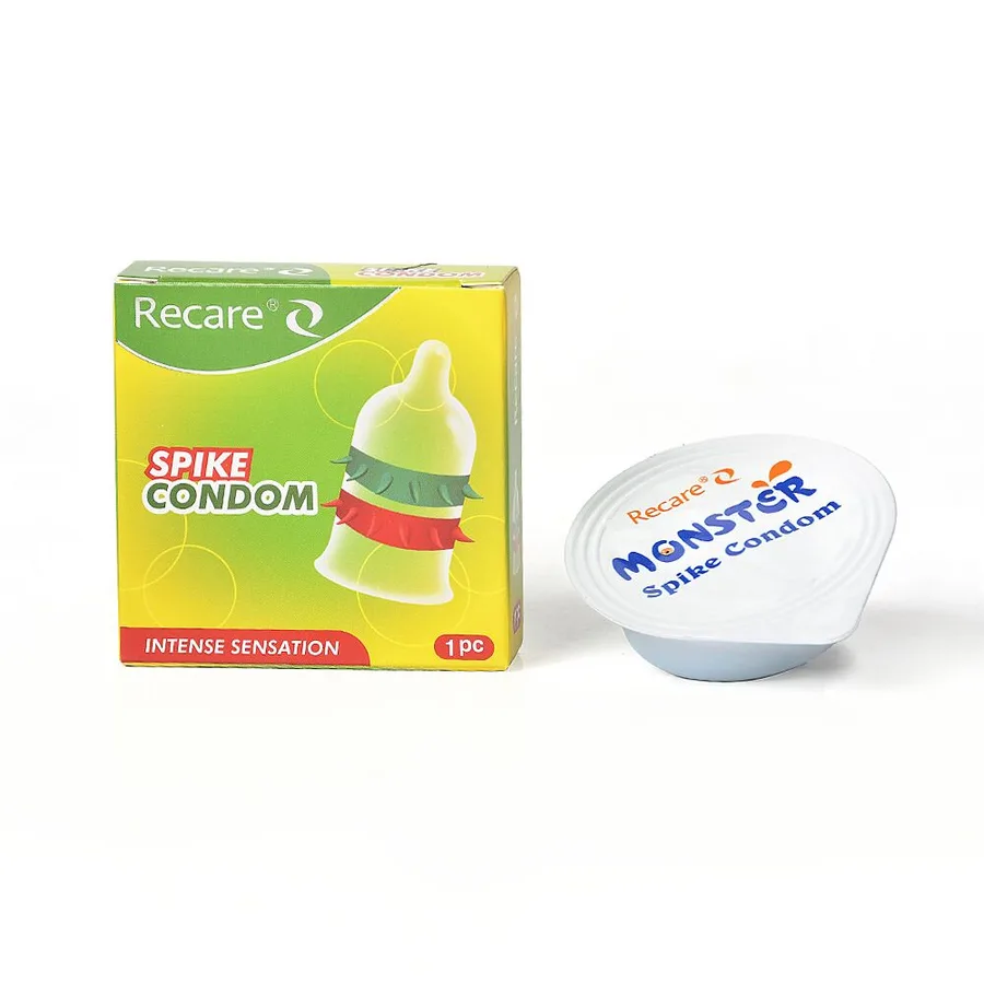 Насадка на член Recare Spike Condom Green (презерватив з рядами шипів)
