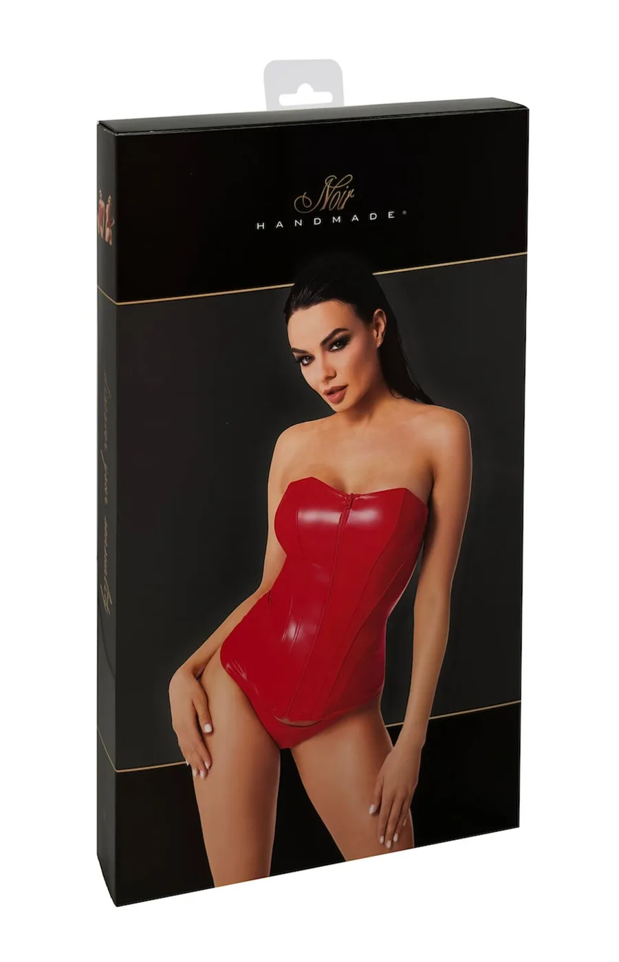 Корсет Noir Handmade F355 Red powerwetlook corset - S