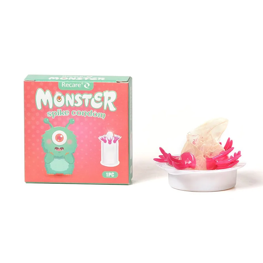 Насадка на член Recare Turquoise Monster Spike Condom (презерватив з вусиками)