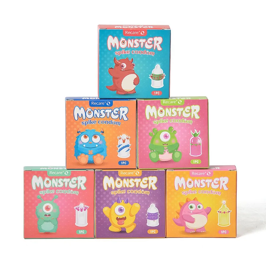 Насадка на член Recare Turquoise Monster Spike Condom (презерватив з вусиками)