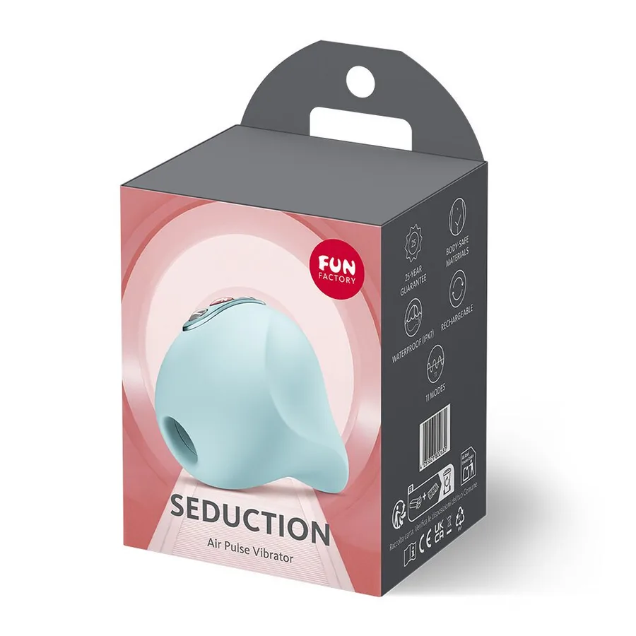 Вакуумний стимулятор Fun Factory Seduction Ice Blue, 11 режимів роботи, перезаряджуваний
