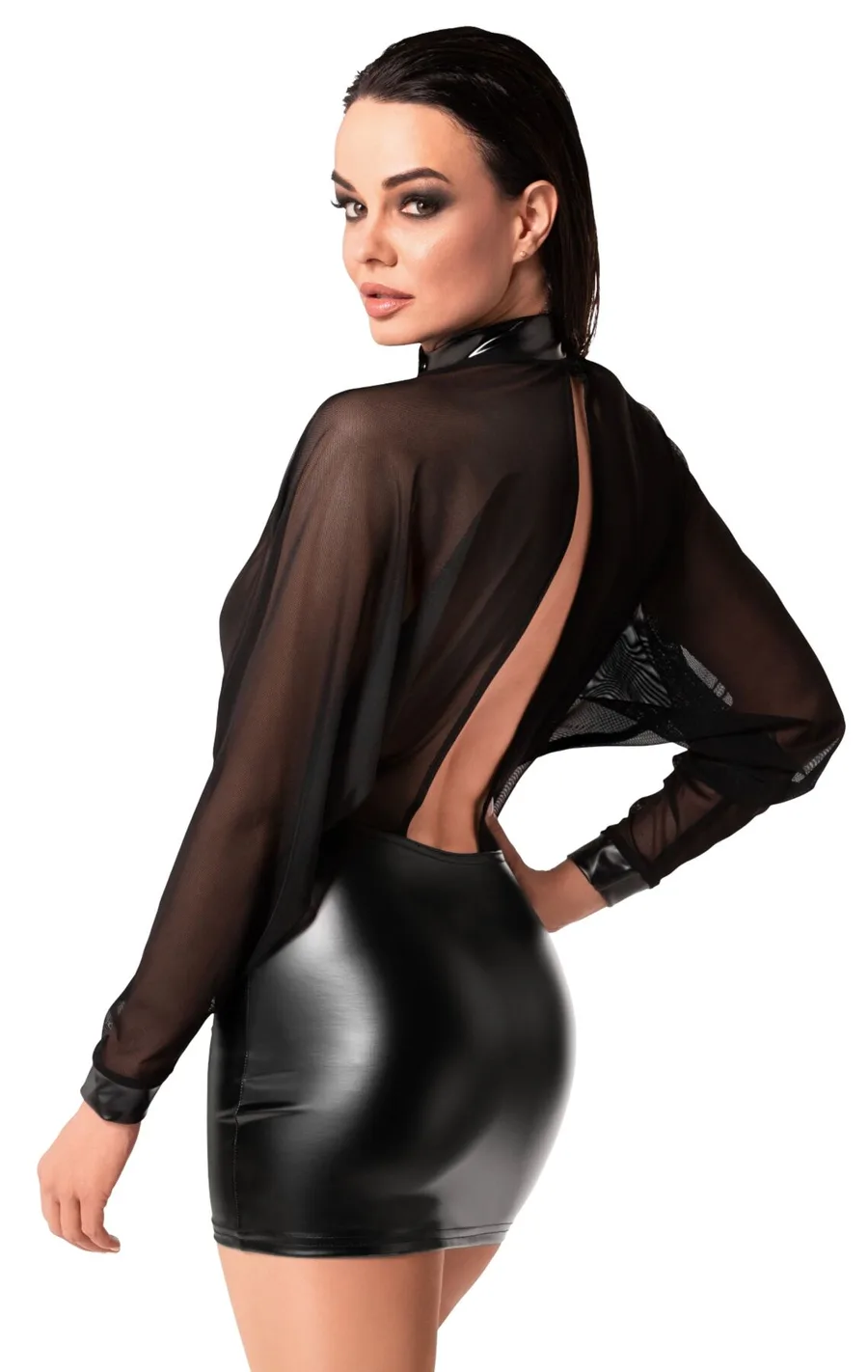 Сукня Noir Handmade F348 Powerwetlook and tulle dress - XL