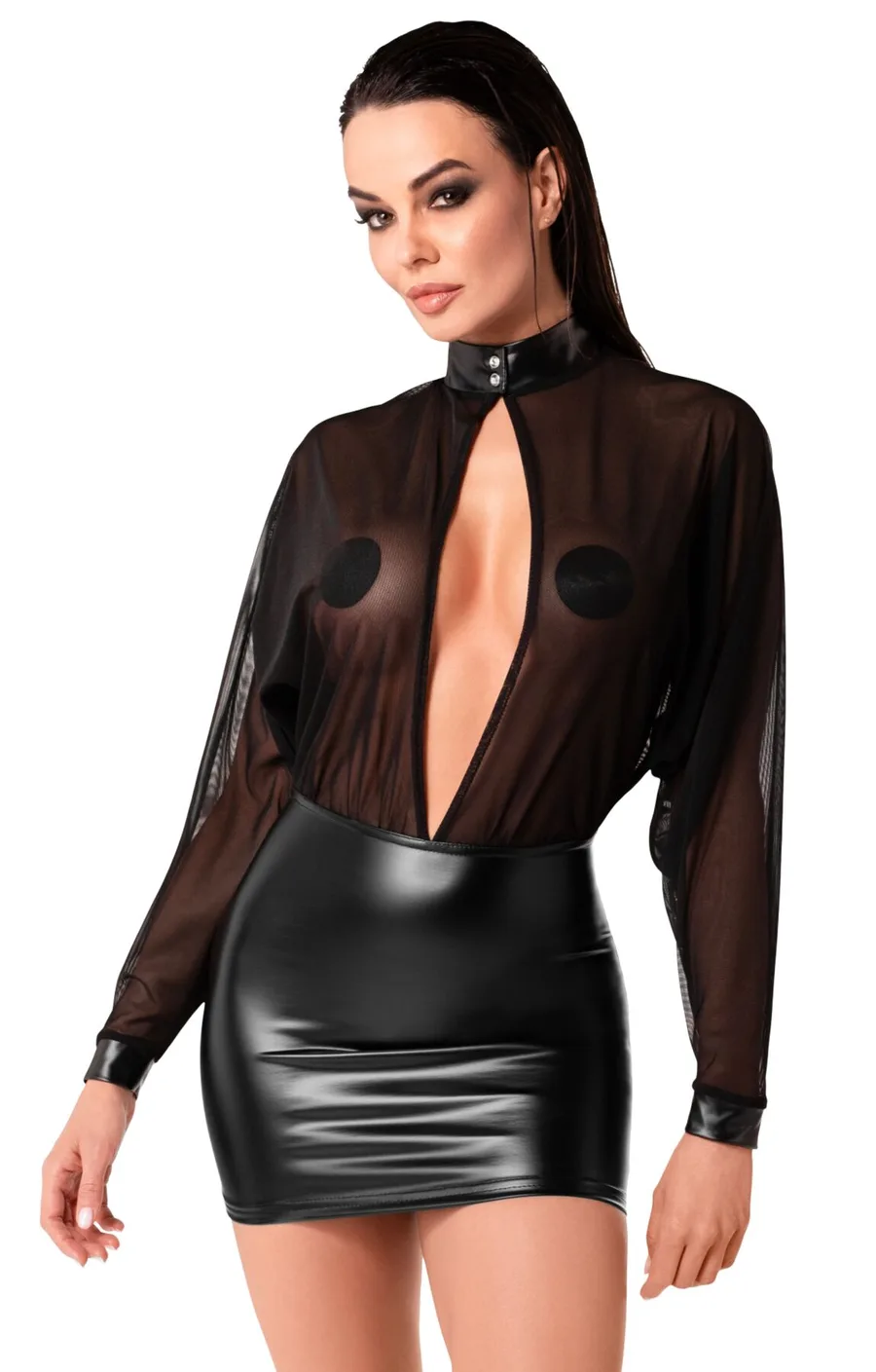 Сукня Noir Handmade F348 Powerwetlook and tulle dress - L