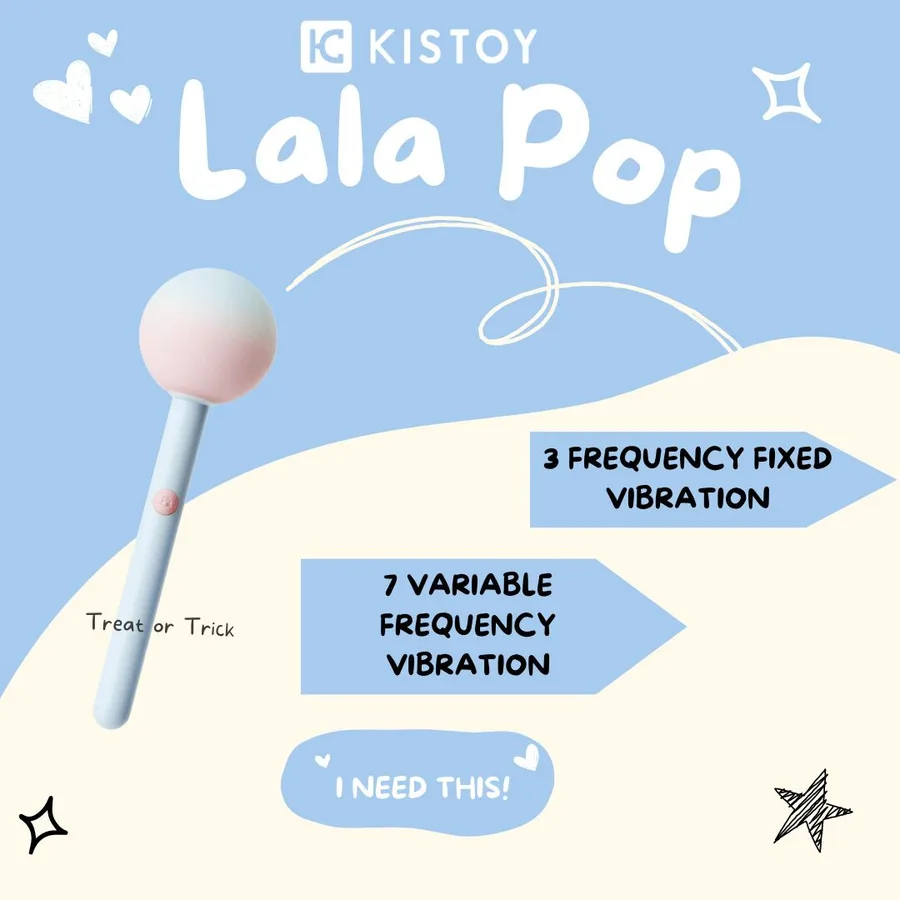 Вібратор-цукерка на паличці KISSTOY Lala Pop, 2 мотори, маска на очі в комплекті