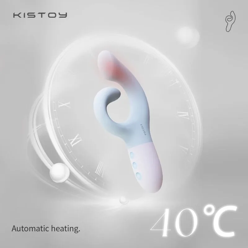 Вибратор-кролик для точки G KISTOY Big G Blue, изогнутый отросток, автоматический подогрев