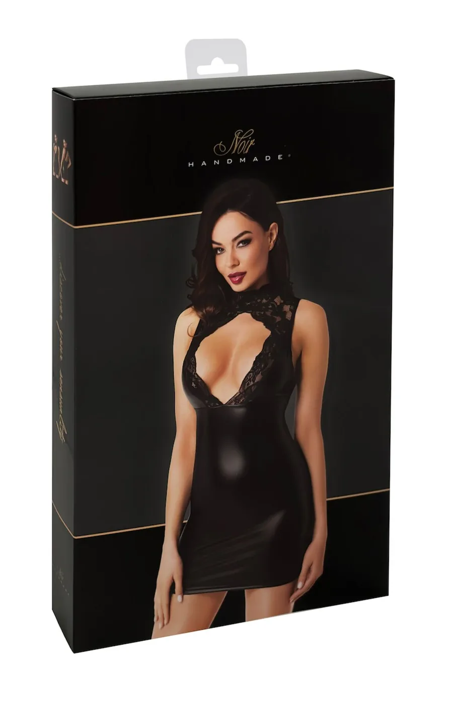 Сукня Noir Handmade F343 Powerwetlook and lace mini skirt - L