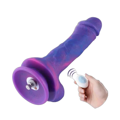 Фалоімітатор 8.2″ з вібрацією для секс-машин Hismith Purple Silicone Dildo with Vibe, KlicLok